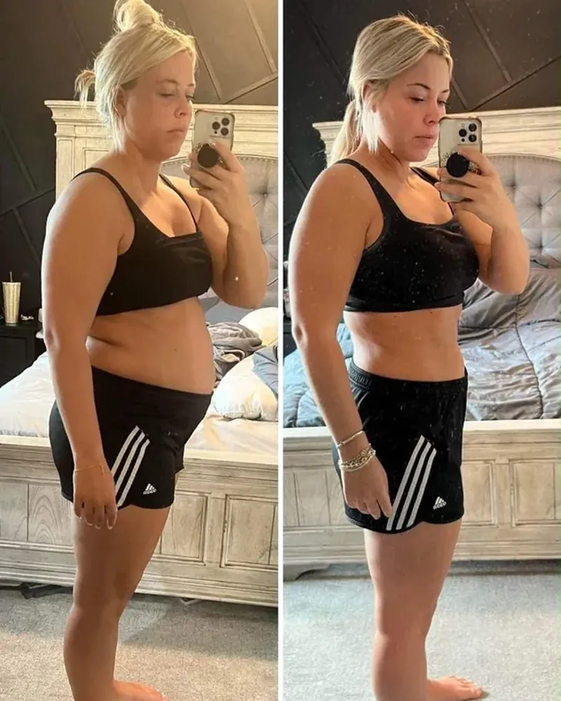 Antes y después de una alumna, de perfil